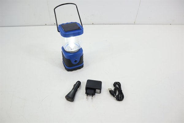 Carbest COB-LED Campingleuchte Solar-Campinglampe Zeltlaterne Akku 4000mAh blau schwarz