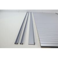 Carbest Rolladentür-Komplettset Lamellen Schiene Einfahrblende 100cm Camping Wohnwagen silber