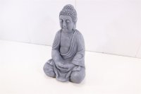 Relaxdays XL Buddha Figur sitzend 50 cm Feng Shui hellgrau