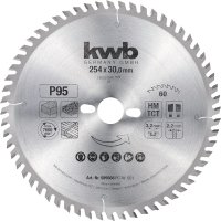 KWB Sägeblatt Kreissägeblatt 254x30mm 60...
