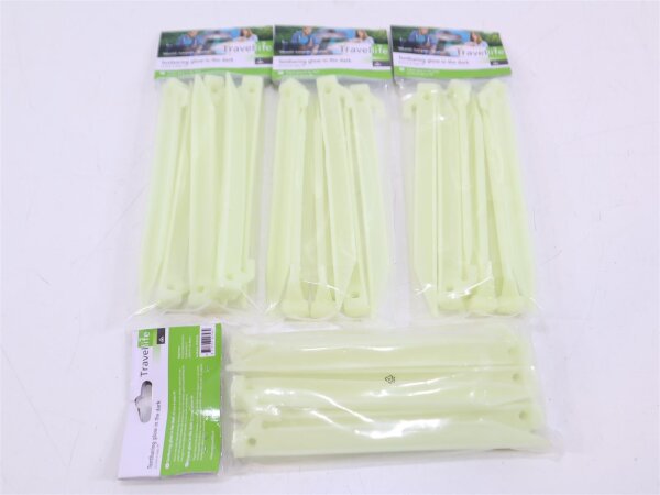 Travellife Glow Leuchtender Zelthering  22,5cm 24er-Pack Kunststoff Camping