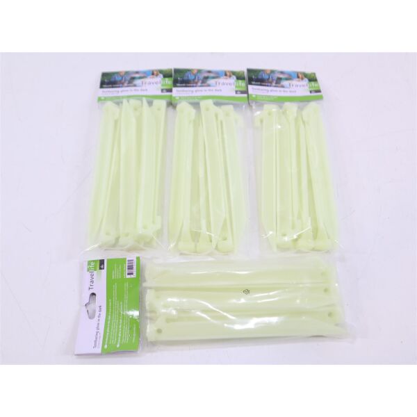 Travellife Glow Leuchtender Zelthering  22,5cm 24er-Pack Kunststoff Camping