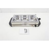 Tristar Edelstahl Buffetwärmer einstellbares Thermostat 3 x 1,5l Buffetbehälter