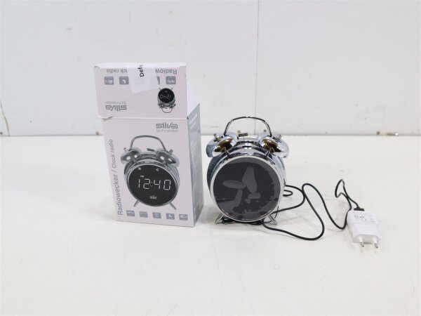 Silva Schneider URW 240 Radiowecker UKW, USB Weckfunktion Chrom-Schwarz