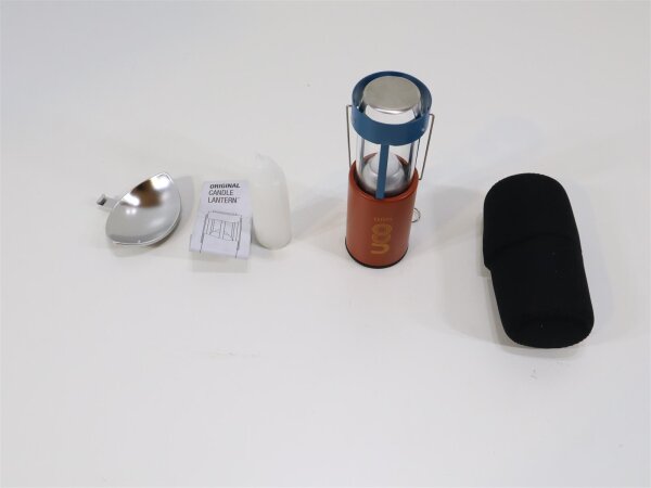 Uco Candle Lantern Kerzenlaterne mit Glasschirm und Kette Alu Terra