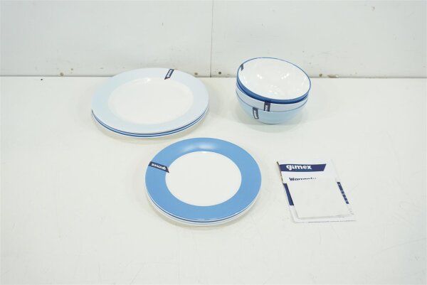 GIMEX Melamin Geschirr Set Sky 11tlg Camping Essgeschirr Reise Picknick Teller