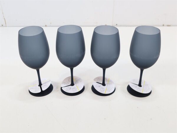 Brunner Satin Weinglas 4er Set 600ml schwarz Camping Kunststoff