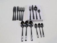 Gimex Besteckset Edelstahl 16-teilig schwarz...