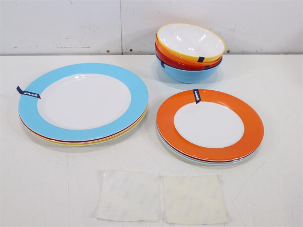 Gimex Colour Line Geschirrset, 11-teilig, Rainbow Campinggeschirr