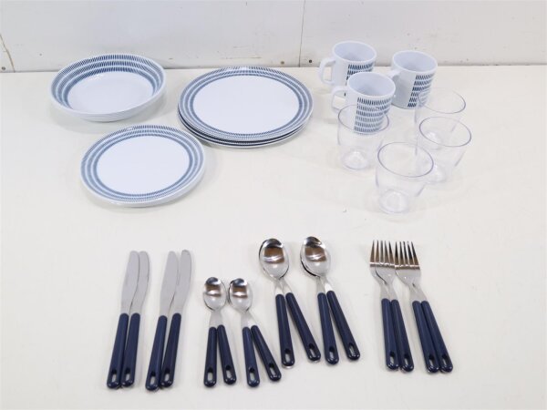 Brunner Bluebay Geschirrset, 35-teilig Campinggeschirr