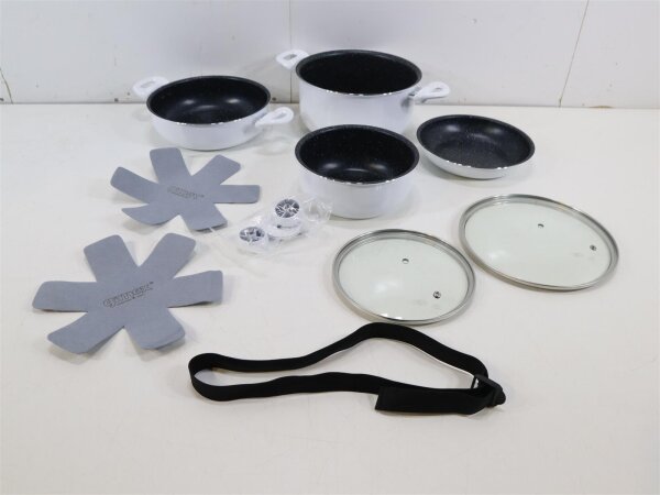 Gimex White Line Kochtopfset Koch-Set Kochgeschirr Camping-Geschirr