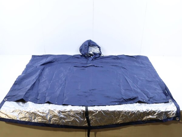 Ferrino Trekker Poncho, 150cm, L-XL  blau Wasserdicht Winddicht Regenponcho