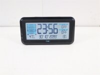 TFA Dostmann 60.2562.01.GB Funk Wecker Schwarz, Hellblau Alarmzeiten