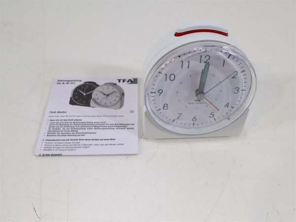 TFA 60.1513.02 Sunrise Funkwecker analog geräuscharm Reisewecker weiß
