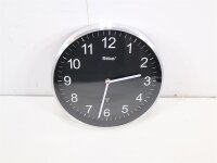Mebus 19578 Funk Wanduhr 30cm silber/sw Funkuhr Modern