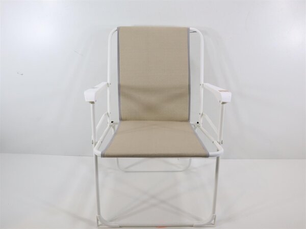 BEST Chiemsee Klappstuhl, weiß/beige, 56x53x78cm Campingstuhl Angelstuhl