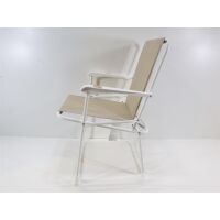 BEST Chiemsee Klappstuhl, weiß/beige, 56x53x78cm Campingstuhl Angelstuhl