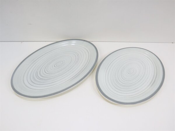 Brunner Serving plate Bellagio Servier-/Aufschnittplattenset, Stonetouch-Melamin, stapelbar, 2-teilig, weiß/grau