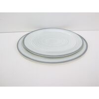Brunner Serving plate Bellagio Servier-/Aufschnittplattenset, Stonetouch-Melamin, stapelbar, 2-teilig, weiß/grau