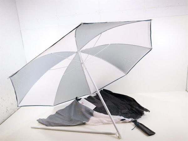 Easy Camp Coast Strandschirm Sonnenschirm Sonnenschutz Camping Garten Terrasse Ø 140cm grau sand