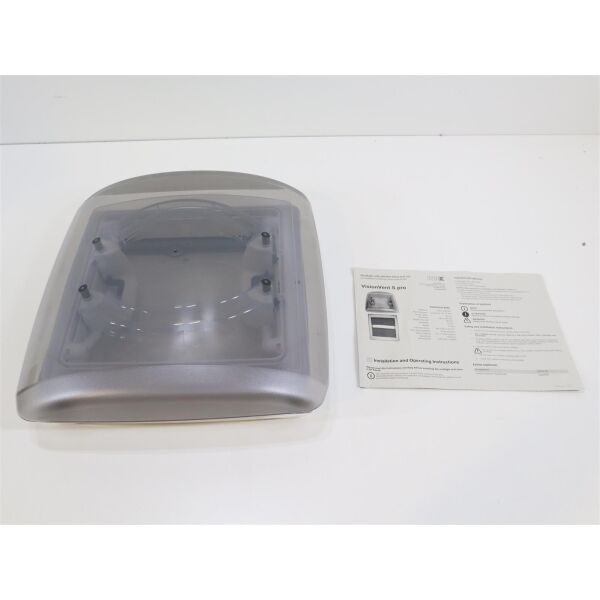 MPK VisionVent S pro (Modell 27P) Dachhaube, 28x28cm, Rauchglas, weiß, mit Moskitonetz, signalweiß