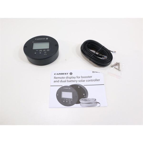 Carbest Separater Solar-Monitor für MPPT- Solarladeregler + Booster, rund, schwarz
