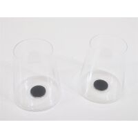 Trebonn SplitGlass Rotweinglas, 2er-Set, 450ml, schwarz Campingglas