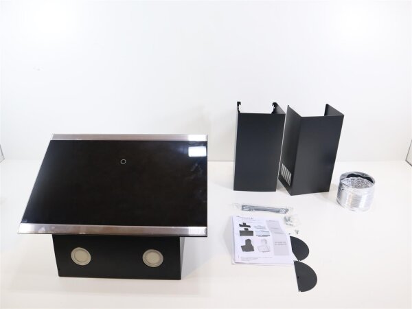 respekta Skala CH89060S A++ Kopffreihaube, 60 cm breit, Touch-Control, 9 Geschwindigkeitsstufen, Timer, Abluft oder Umluft, Glas schwarz
