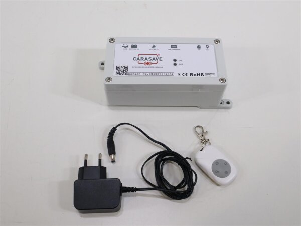 Carasave Funk-Alarmsystem, 230V inklusive Alarmhupe u. Fernbedienung mit GPS Funktion