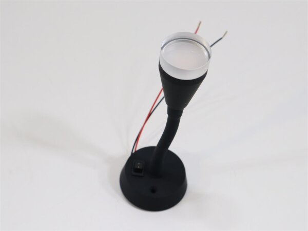 Carbest LED Spot mit flexiblem Arm, 12V/1,8W, schwarz/matt
