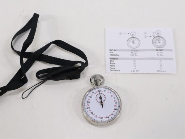 TFA Dostmann 38.1021 Stoppuhr Sport Time Taschenuhr analog silber