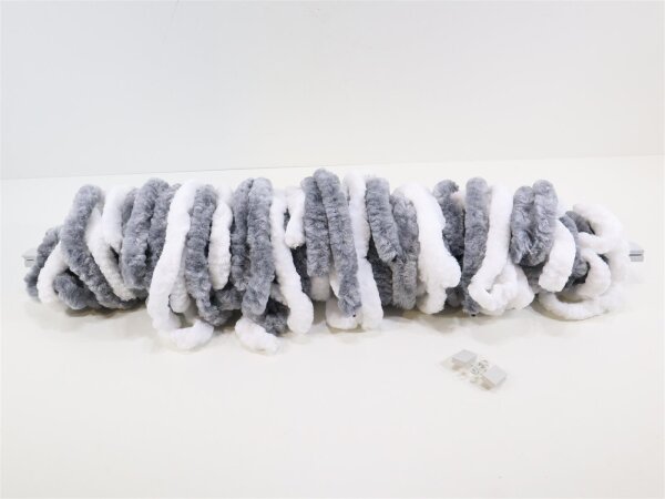 Arisol Chenille Flauschvorhang, 120x185cm, grau/weiß, ideal für Kastenwagen/Vans