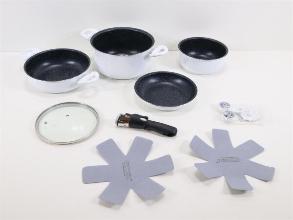 Gimex White Line Kochtopfset Koch-Set Kochgeschirr Camping-Geschirr