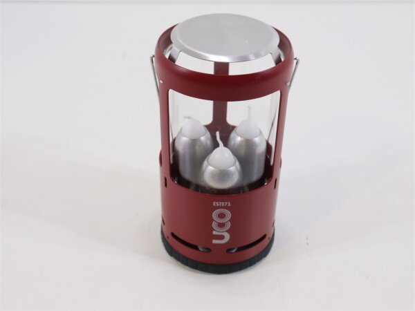 UCO Candlelier Kerzenlaterne Windlicht 3 Kerzen Camping Outdoor Deko rot