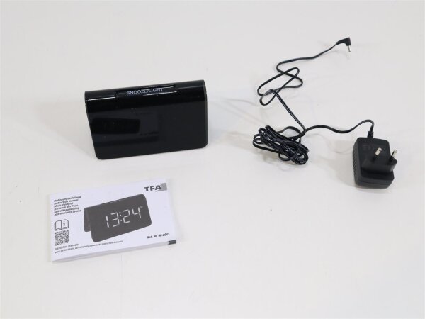 TFA Dostmann 60.2543.05 Funk Wecker Schwarz Alarmzeiten 1 Großes Display