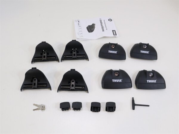 Thule 4 Stück Rapid System 753 Lastenträgerfuß Dachträger Fußsatz Gepäck schwarz