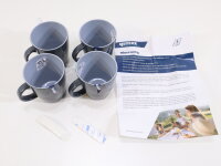 Gimex Vivid Line Henkelbecher, 380ml, 4er Set, grau/anthrazit Campingbecher