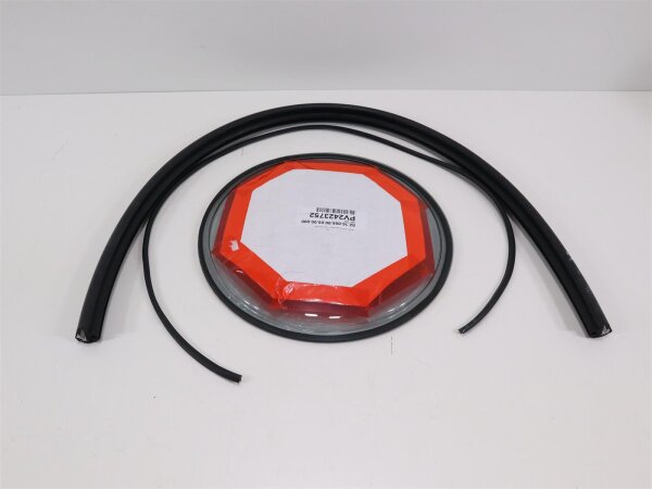 Polyplastic Bullauge, starre Scheibe, grau, Ø362mm