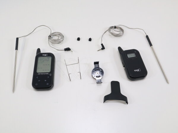 TFA Dostmann 14.1511.01 Grill-Thermometer Messgerät Alarm Kabelsensor Ofen- und Kerntemperatur schwarz