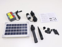 Esotec Rimini Plus 101709 Solar Pumpen Set Springbrunnen Garten-Teichpumpe Akkuspeicher 175L/H 3,5W weiß