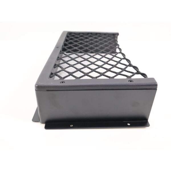 Carbest Aluminium-Ablagefach mit elastischem Netz, L, 445x225x90mm, schwarz anschraubbar
