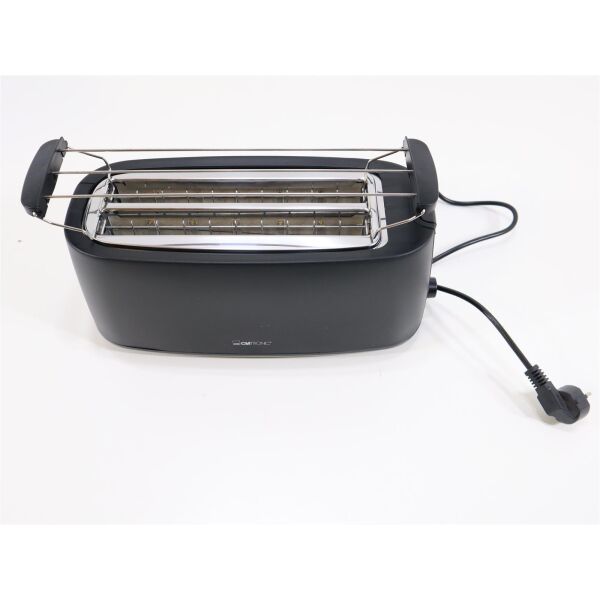 Clatronic TA 3802 4-Scheiben-Toaster Schwarz Brötchenaufsatz