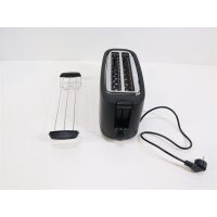 Clatronic TA 3802 4-Scheiben-Toaster Schwarz Brötchenaufsatz