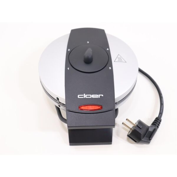 Cloer 1629 Herz-Waffeleisen mit manueller Temperatureinstellung Edelstahl