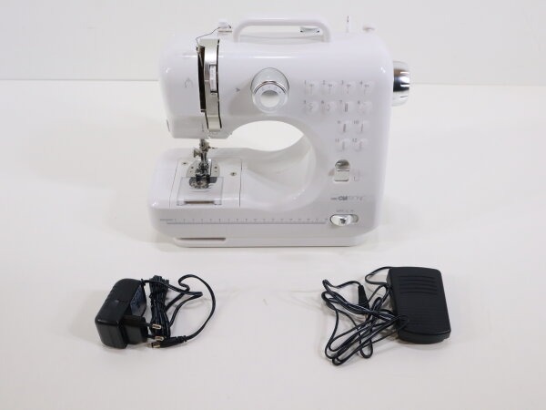 Clatronic Nähmaschine NM 3795 weiß-silber Anfänger 12 Stichmuster