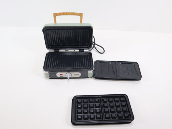 DOMO Sandwich-Waffel-Grill 3-in-1 Waffeleisen Salbeigrün