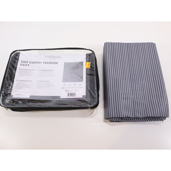 Via Mondo Zeltteppich Premium, grau, 250x500cm Campingteppich