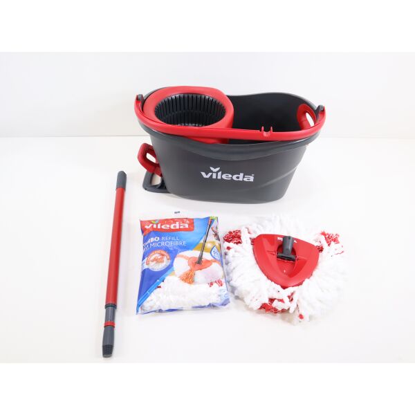 VILEDA Boden Reinigung Mopp Wischer Set 3tlg. TURBO BOX Kunststoff grau