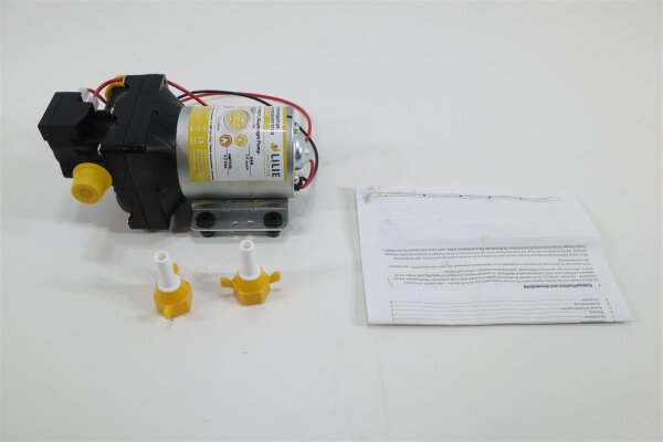Lilie LP4121 Druckpumpe Druckwasserpumpe Trinkwassersystem 12V 7,5l/min 1,4bar Camping weiß gelb