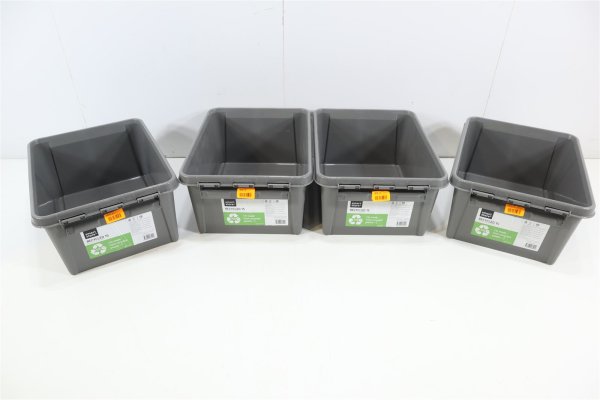 4x Smartstore Aufbewahrungsbox RECYCLED 15 14 Liter 300 x 400 x 180 mm taupe